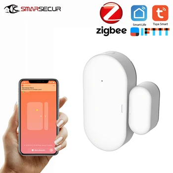 Tuya Zigbee Puerta/ventana del Sensor de Contacto de la Puerta Sensor de Casa Inteligente Sistema de Alarma Inteligente de Automatización del Hogar