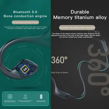 TWS de Conducción Ósea Inalámbrica Bluetooth 5.0 Auricular Adecuado Para Xiaomi Huawei Apple de los Deportes de la prenda Impermeable del Auricular Con Micrófono