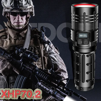 Táctica de la Antorcha de la Linterna de Led xhp70.2 Potente batería Recargable 18650 de Caza mini Militar Linterna USB Lámpara de Mano xhp50 Lanterna