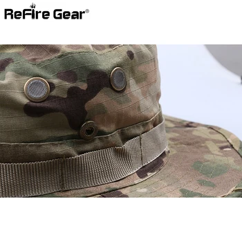 Táctica del Ejército de EE.UU. de Camuflaje Sombrero de Cubo de Hombres de Camuflaje de ala Ancha Snapback Boonie Hat Verano Transpirable Francotirador Soldado de Paintball Cap Hat