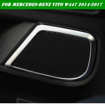 UBLUEE Interior Para Mercedes-Benz Vito W447 - 2018 Lado de la Puerta de Coche de Altavoces Estéreo de Sonido de Audio de la Cubierta de Recorte ABS Mate Estilo