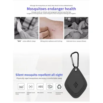 Ultrasonidos Ahuyentador de Plagas Plagas Controler Alimentado por USB Portátil al aire libre de Ultrasonidos de Plagas de Mosquitos Repelente Repelente de Insectos
