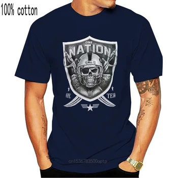Una Nación, Un Equipo de Negro y Plata Raider Fan de Diseño Gráfico Unisex Camiseta 120477