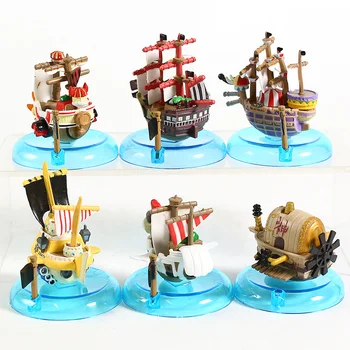 Una Pieza Yura Yura Barco Pirata De Colección Vol. 3 Going Merry Thousand Sunny Reid Voss PVC Figura Juguetes 6pcs/set