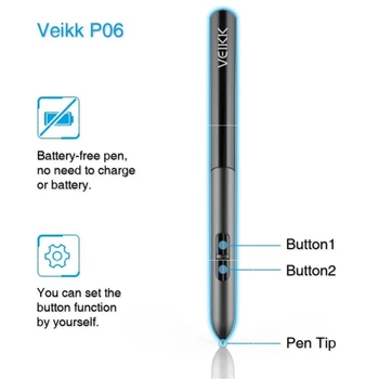 Una Tableta de dibujo VEIKK S640 Gráfico de Dibujo Tablet Ultra-Delgado de 6x4 Pulgadas de la Pen Tablet con 8192 los Niveles de la Batería Libre de Pasivo de la Pluma