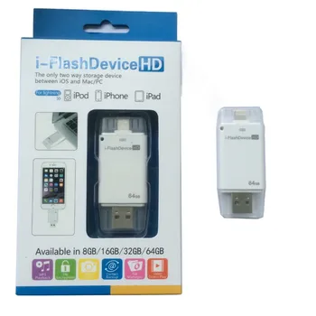 Unidad Flash USB Para el iPhone X 6 y 6 Plus 7 7S ipad Metal Pen Drive, Memory Stick Dual Móvil Otg Micro 16GB 32GB 64GB 128GB Pendriv
