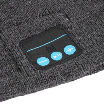 Unisex Smart Wireless Bluetooth de Música de Invierno Cálido Gorro de Punto Sombrero de la Tapa de los Auriculares con manos libres de Auriculares