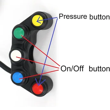 Universal 5 Matriz de botón de la Motocicleta Interruptores de Bicicletas de Carrera 22mm Interruptores del Manillar de la Asamblea