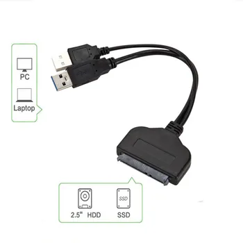 USB 3.0 A SATA de 22 Pin Adaptador de 2.5 Pulgadas HDD SSD de Alta Calidad USB 3.0 A SATA de Alimentación Externa de Unidad de Disco Duro Cable del Convertidor de