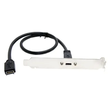USB 3.1 Cabeçalho Do Painel Frontal para 40 centímetros USB-C-Tipo C Cabo de Extensão Fêmea com Painel de Montagem Do Parafuso