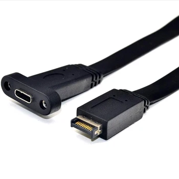 USB-C Cable del Panel de Montaje de la Placa base Encabezado Adaptador de Extensión,el Panel Frontal de Cable de Extensión para Internos 3.1 10G Gen2 20Pin 17212
