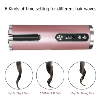 USB Recargable Automático de Pelo Rizador de Hierro que se Encrespa Inalámbrica Varita de Cerámica Rodillo Secador de cabello Rizado Salón de BRICOLAJE Herramienta de Peinado