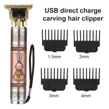 USB Recargable de Cerámica Trimmer de Peluquería Hair Clipper Máquina de Corte de Pelo de la Barba Trimmer Cortador de Hombres Corte de cabello Estilo de la Herramienta