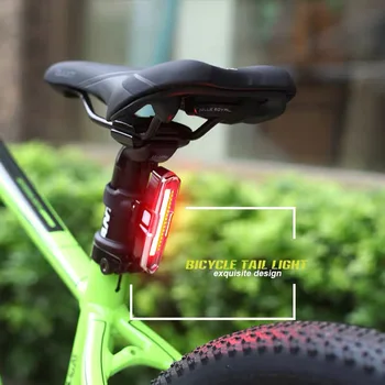 USB Recargable Delantera y Trasera Luz de la Bicicleta de la Batería de Litio LED Bicicleta Luz trasera Bicicleta Casco de la Luz de la Lámpara de Montaje de Accesorios de Bicicletas