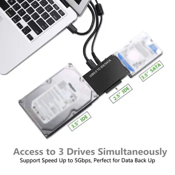 USB3.0 a SATA IDE de Disco Duro Adaptador Convertidor Fácil de la unidad de línea externo de 2,5 / 3,5 pulgadas disco duro adaptador universal 24532