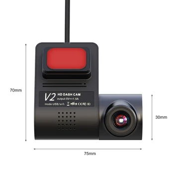 V2 Coche DVR de la Cámara de Android USB para el Coche Grabadora de Vídeo Digital Oculta de la Visión Nocturna Dash Cam 170° de Ángulo Ancho Registrador