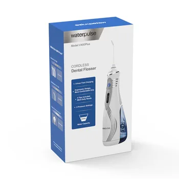 V400 Plus de Higiene Oral de la herramienta + 4 Boquillas, Portátil Li-Ion de la batería de Agua Dental Flosser Regantes, la limpieza de dientes de toma de Agua