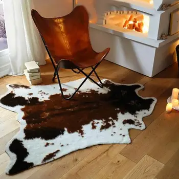 Vaca Animal Print Alfombra Silla Alfombra antideslizante en la Sala de estar Salón Mat Decoración