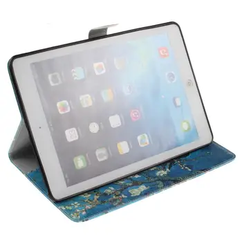 Van gogh Flip de Cuero de la PU Caso de la Cubierta para Apple iPad air 2, mini iPad 4 iPad 2 3 4 5 6 Caso de la Tableta Smart Cover Con el Titular de la Tarjeta #Un