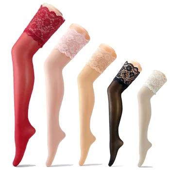Varsbaby de la moda sexy de encaje de alta calidad y elasticidad de la transparente belleza de las piernas de las medias de 2 pares /lot mujeres