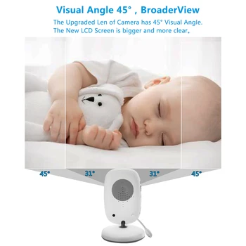 VB603 Monitor Inalámbrico del Bebé con 3.2 pulgadas LCD de Visión Nocturna de Seguridad de la Temperatura de la Cámara de Vídeo de Color de Vigilancia de la Cámara de Seguridad