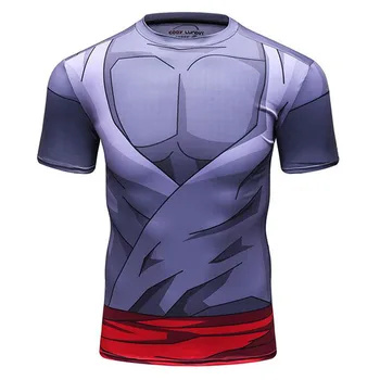 Vegeta la Impresión 3D T-Shirt para Hombres Comprimir Camisetas de manga Corta de Verano de Anime Reality Show Flaco Tops de Hombre Cosplay Divertido de la Marca Casual