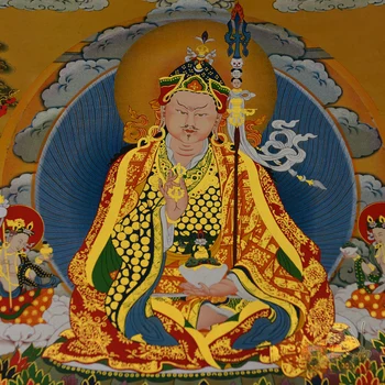 Venta al por el alcalde budista suministros-120CM grande-budismo arte seda Padmasambhava Guru Rinpoche 8 Budas Thangka de Buda pintura