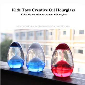 Venta caliente Nuevo reloj de arena volcánica creativo de los juguetes de los niños líquido gota de aceite reloj de arena de escritorio de descompresión de la decoración de regalo