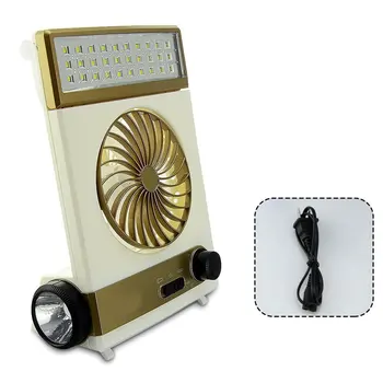 Ventilador portátil 3 en 1 Multi-función de Mini Ventilador de la Lámpara de Mesa LED Linterna de Luz Solar para Casa de Acampar Ventilador Solar para al aire libre
