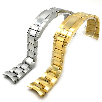 Ver los accesorios de acero Originales correa masculina de 20 mm de los deportes de la prenda impermeable de Rolex Agua Fantasma Buzo completo sólida correa de las mujeres de la banda de reloj