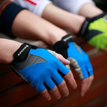 Verano Transpirable de Bicicletas Medio Dedo Guantes de MTB Corto del Dedo Guantes de Ciclismo Guantes de Moto Anti-derrape de guantes Para Hombres, Mujeres