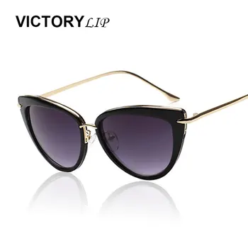 VictoryLip las Mujeres de la Moda de Cateye Gafas de sol de Tendencia Vintage Gafas de Sol de Dama Oval Elegante Femenino óculo de sol Tonos estilo de Verano