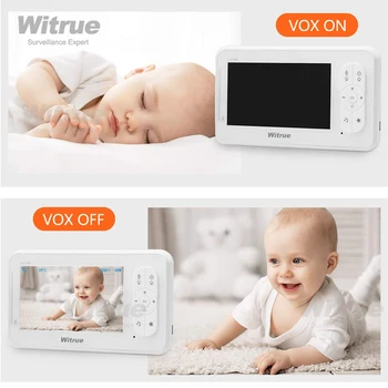Video Baby Monitor Inalámbrico con Cámara de 4,3 pulgadas de Audio de Dos vías de la Niñera del Bebé de la Cámara de Niñera de Visión Nocturna Detección de la Temperatura