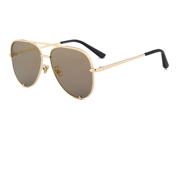 Vintage Gold piloto de gafas de sol de las mujeres de la moda de espejo gafas de sol de mujer de la Marca clásica de aleación de tonos Rojo para las mujeres oculos