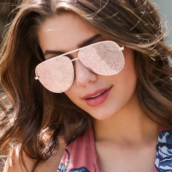 Vintage Gold piloto de gafas de sol de las mujeres de la moda de espejo gafas de sol de mujer de la Marca clásica de aleación de tonos Rojo para las mujeres oculos