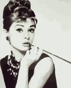 Vintage Hepburn Figura de Pintura Por Números de BRICOLAJE, Pintura al Óleo de Gran Tamaño Regalo de Cumpleaños para el Niño el Arte de la Decoración de la Pared de la Imagen 60x75cm