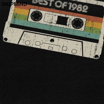 Vintage Mejor De 1982 Camiseta de los Hombres 38 Cumpleaños de Cassette camiseta de Mangas Cortas O-cuello de Algodón de la Camiseta de la Camiseta de Moda la parte Superior de la Mercancía