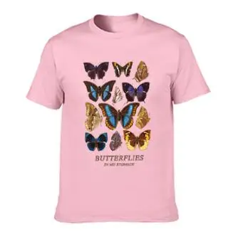 VIP HJN Mariposa T Camisa Estética de Algodón de la Camiseta de las Mujeres Harajuku Graphic Tees Camisa de Sol de la Flor de Mariposa de las Mujeres T-shirt 4856