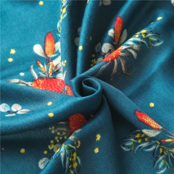VISROVER 2020 Nuevo Azul de la Flor de Impresión de Viscosa Otoño Bufanda de las Mujeres de la Borla de la Moda de Invierno de color Rosa Bufanda Chalina Hiyab de Regalo al por mayor 2516