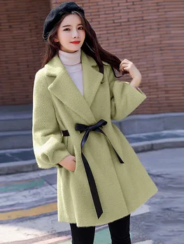 Visón abrigo de piel de mujer de media y de invierno nueva versión coreana de la moda de los cien Hepburn fanny capa