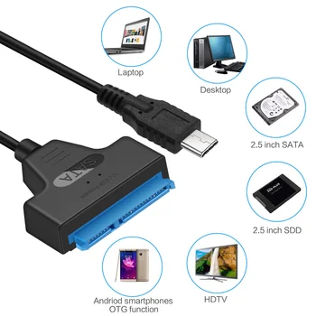 VKWIN USB A SATA Cable de USB a SATA Adaptador de Tipo C 3.1 SATA III Convertidor de 2,5