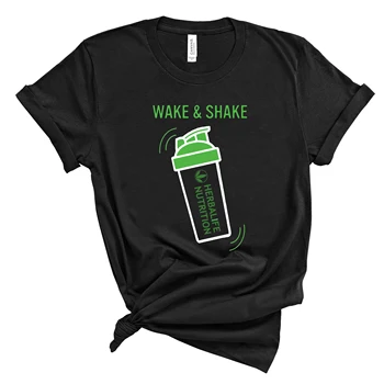 Wake & Shake de Nutrición de Herbalife Camisa Divertida de Herbalife T-shirt de las Mujeres Casual Tops Entrenamiento Camisetas, Además de Tamaño de Harajuku Camisa