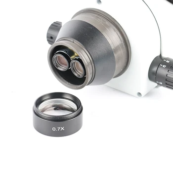 WD120 0.7 X Trinocular Microscopio Estéreo Auxiliar de la Lente del Objetivo de la Lente de Barlow de 48 mm de Hilo