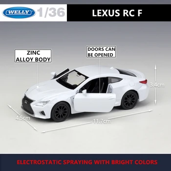 WELLY 1:36 Lexus RC F de la aleación del coche de la máquina modelo de Simulación de la Colección de juguetes de pull-back vehículo de Regalo de colección
