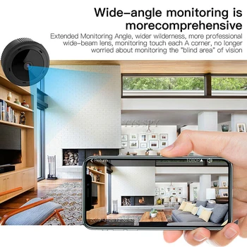 Wifi Mini Cámara Espia 1080P Magnético del Cuerpo 8pcs de Visión Nocturna, Sensor de Movimiento de Vídeo HD Remoto Micro IP Cam Soporte Oculto de la Tarjeta del TF