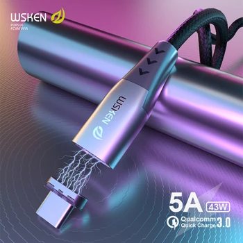 WSKEN 5A Magnético USB Tipo C Cable para Huawei Mate 30 P30 Pro USB-C Imán de Carga Rápida Cargador de Tipo de Datos de c Cable de OnePlus OPPO