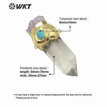 WT-P1555 Increíble diseño especial Natural Aura de cuarzo punto de curación de los colgantes de las mujeres de la moda de la piedra natural espíritu de cuarzo colgante