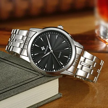 WWOOR Marca de Lujo de Plata Reloj Impermeable de los Hombres de Acero Inoxidable de la Moda Clásica Creativo de línea de Cuarzo reloj de Pulsera para Hombre Relojes Homme