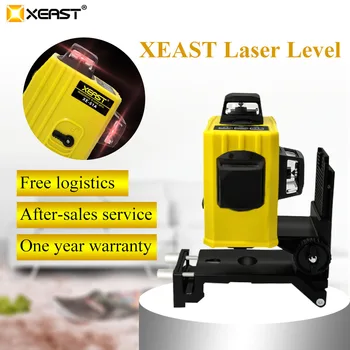 XEAST XE-61A 2019 venta flash línea 12 360 de nivelación automática de la cruz de línea 3D nivel láser de luz roja, precio bajo nivel láser