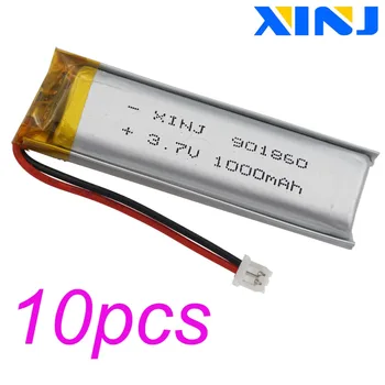 XINJ 10pcs 3.7 V 1000mAh Li Batería de Polímero de 2p 1.0/1.25/1.5/2.0/2.54 mm Para la Cámara del Coche de la navegación GPS del teléfono bluetooth 901860